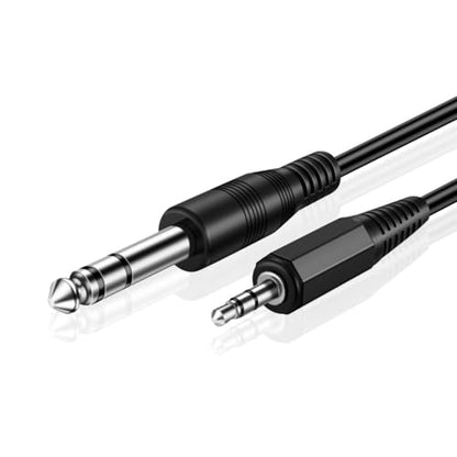 TNP 3.5mm to 6.35mm Bidirectional Stereo Audio Cable, Male to Male, 10 Feet | Quarter Inch to Headphone Jack Cord Connects Compatible Aux Devices, Amps, Speakers, Guitars, Keyboards, and Mixers - size: 10 Feet