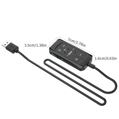 USB External Sound Card 7.1 Surround Auditory Adapter with Sound Control for PC Gaming Headsets Long Cable
