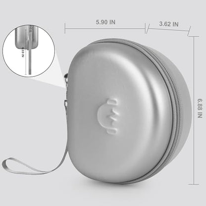 Hard Headphone Case for JLab JBuds Lux ANC/Raycon The Everyday, Sliver | Foldable Over-Ear Headphones Travel Carrying Case,Mesh Pocket,Hard Eva Shell - color: Sliver