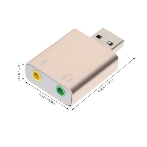 USB External Sound Card Audio Interface with Headphone and Microphone Jack Plug and Play USB to Adapter for Laptop Desktop No Driver Required Compact Stereo Sound Card Random Color
