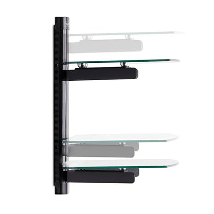 StarTech Dual Floating Wall-Mounted AV Shelves, Tempered Glass Shelves | Adjustable Height Shelf For Under TV AV Equipment, 2B-WALL-MOUNT-SHELF - style: Dual