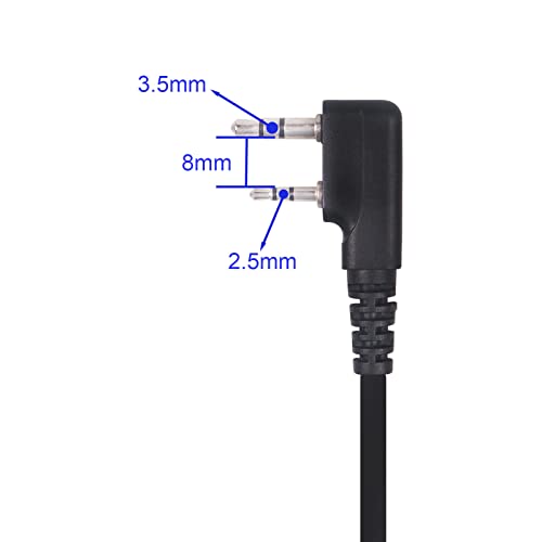 워키 토키 이어피스, 마이크 어쿠스틱 튜브 양방향 라디오 헤드셋, Baofeng UV-5R BF-888S Kenwood TK-3160 RT22와 호환, 경찰 보안 밀리터리 나이트클럽 창고용 개인 이어 피스, 1팩