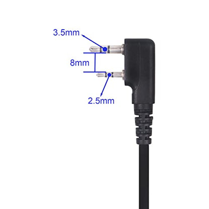 워키 토키 이어피스, 마이크 어쿠스틱 튜브 양방향 라디오 헤드셋, Baofeng UV-5R BF-888S Kenwood TK-3160 RT22와 호환, 경찰 보안 밀리터리 나이트클럽 창고용 개인 이어 피스, 1팩