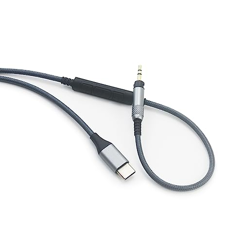 NewFantasia USB C Audio Cable Compatible with Sennheiser HD598SE HD598 HD560s HD620S HD598Cs HD599 HD579 Headphone, Remote Volume Mic Compatible with iPhone 15, for Samsung Galaxy for Oneplus Android