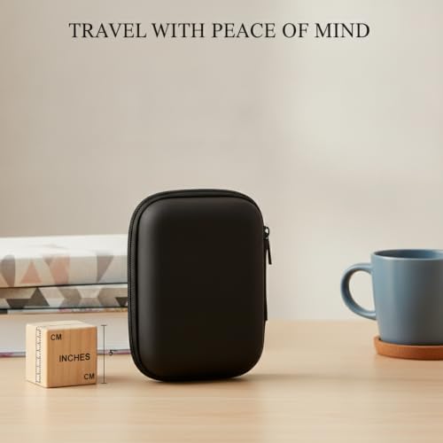 Hard Shell EVA Headphone Case for Over-Ear Models, Compact Travel Storage Organizer, Black
