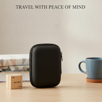 Hard Shell EVA Headphone Case for Over-Ear Models, Compact Travel Storage Organizer, Black
