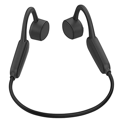 IP68 Underwater Waterproof Swimming Headset Bone Conduction Earphone with MP3 and Bluetooth for Swimmers Open-Ear Elastic Band (Black) - color: Black