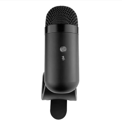 USB PC Microphone, Wired Computer Microphone with 360 Omnidirectional Sound Pickup & One Touch Mute, Stand and Indicator Light, for Live Streaming Gaming