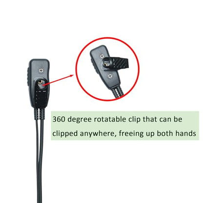 C Shape Earpiece Headset with PTT Mic Compatible with Motorola Talkabout MR350R MH230R T260 T600 T200TP T260TP T460 2Pack