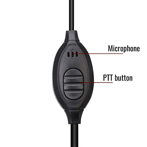 Retevis RT22 Walkie Talkie Earpiece, for RT68/RT21/H777/RT27/RT68H | 2 Pin, Compatible with Pxton, Baofeng BF-888S/BF-T26, Kenwood Two Way Radio, Walkie Talkie Earpiece with Mic(1 Pack) - size: Standard size