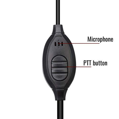Retevis RT22 Walkie Talkie Earpiece, for RT68/RT21/H777/RT27/RT68H | 2 Pin, Compatible with Pxton, Baofeng BF-888S/BF-T26, Kenwood Two Way Radio, Walkie Talkie Earpiece with Mic(2 Pack) - size: Standard size (Pack of 2)