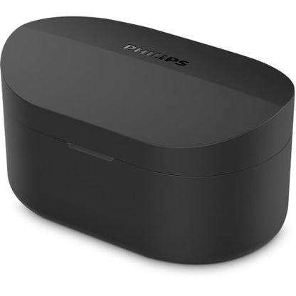 PHILIPS TAT1108 Wireless Earbuds,True Wireless Headphones,Powerful Bass with 6 mm Driver,Clear Call with AI Mic,15-Hour Battery Life,Bluetooth v5.3,IPX4 Rating,Ergonomic Design for Comfort,Black - size: With tips, style: T1108|Slim design
