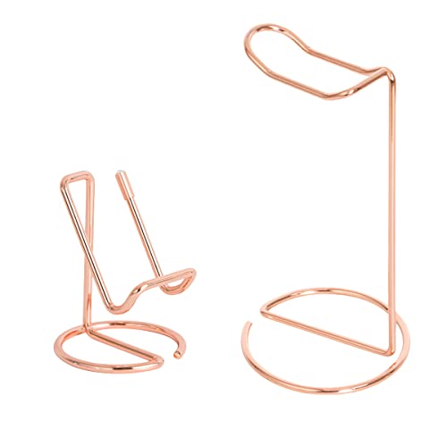 JIARI Headphones Stand and Cell Phone Stand Desktop Metal Holder Accessories 2pcs Set (Rose Gold) - color: Rose Gold