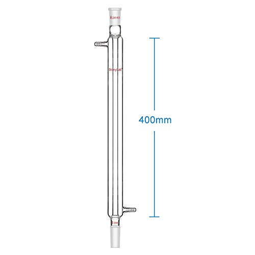 StonyLab Borosilicate Glass Liebig Condenser with 24/40 Joint 400mm Jacket Length Lab Glass Condenser - size: 400 mm