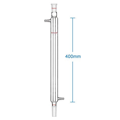 StonyLab Borosilicate Glass Liebig Condenser with 24/40 Joint 400mm Jacket Length Lab Glass Condenser - size: 400 mm
