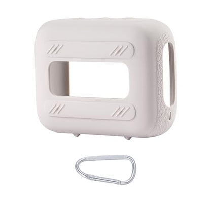 for JBL Go 4 Waterproof Bluetooth Speaker Silicone Cover, Grey | Snug Fit, Portable Carabiner Clip, Shock Absorption, Drop Protection, Travel Lightweight Design, Protective Skin Case - color: Grey Case