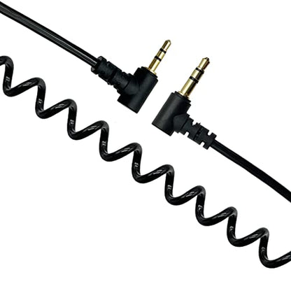 Coiled 2.5mm to 3.5mm Aux Cable;Seadream Coiled Angled 2.5mm Male to 3.5mm Male Audio Adapter Cable Car Auxiliary Audio Cable Cord (1Pack)