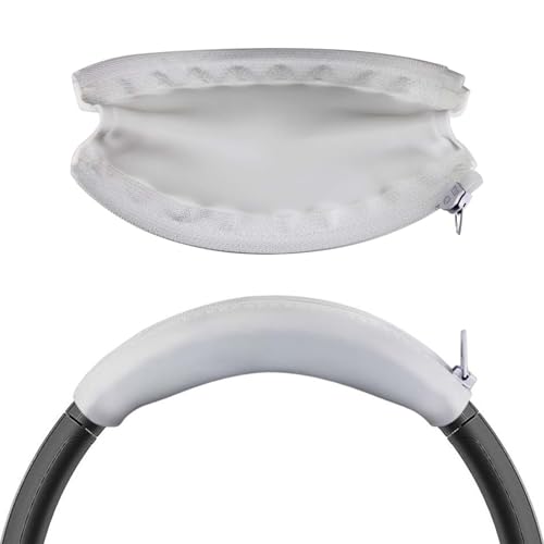 Adhiper Silicone Sweat Headband Cover for Sony WH-1000XM4, WH-CH720N, WH-XB910N, ULT WEAR, Washable Zipped Dustproof Headband Cover Protector for Soundcore Space Q45, Life Q30 & Q20 (White) | Silicone Sweat Cover for Sony WH-1000XM4 XM3 & Soundcore Q45 Q3