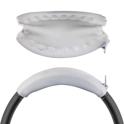 Adhiper Silicone Sweat Headband Cover for Sony WH-1000XM4, WH-CH720N, WH-XB910N, ULT WEAR, Washable Zipped Dustproof Headband Cover Protector for Soundcore Space Q45, Life Q30 & Q20 (White) | Silicone Sweat Cover for Sony WH-1000XM4 XM3 & Soundcore Q45 Q3