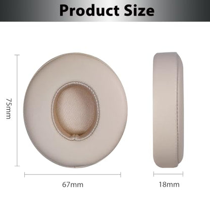 Adhiper Earpad Replacement for Beats Solo 3, Solo 2 Headphones, Silk Gold | Soft Protein Leather & Memory Foam Ear Pads Cushions, Fit Solo3 & Solo2, Replace Peeling, Cracked, Damaged Pads - color: Silk Satin Gold