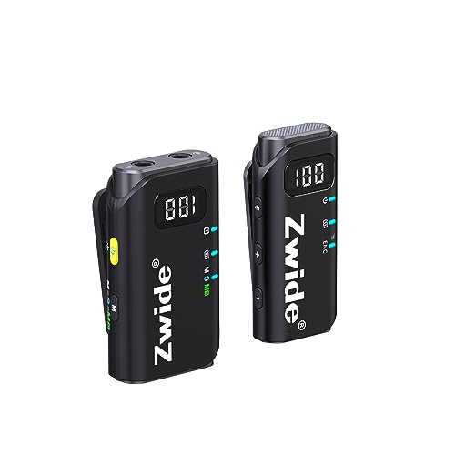Zwide Wireless Lavalier Microphone System M4(1to1), 3 Level Noise Reduction, Compact Mini Lapel Mics with Magnetic Clip for DSLR/SLR Camera/Camcorder/iPhone/Android Phones/PC - style: M4(1TX+1RX)