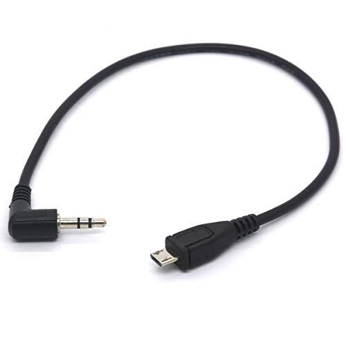 Angled 3.5 mm to Micro USB Cable Adapter (20cm) | Convert Micro USB B 5 Pin Male to 3 Pole 3.5mm Male Jack Aux Audio for Intercom Tower Urban Samsung Galaxy (3.5 to Micro) - color: 3.5 To Micro