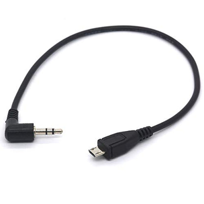 Angled 3.5 mm to Micro USB Cable Adapter (20cm) | Convert Micro USB B 5 Pin Male to 3 Pole 3.5mm Male Jack Aux Audio for Intercom Tower Urban Samsung Galaxy (3.5 to Micro) - color: 3.5 To Micro