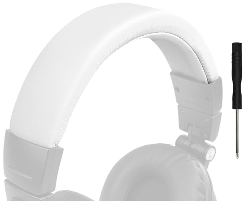 SOULWIT Headband for Audio Technica ATH M50, M50X, M50XWH, M50XBT, M50XBT2, M50S/LE Headphones, Replacement Headstrap Pad Repair Part (White) - color: White