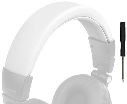 SOULWIT Headband for Audio Technica ATH M50, M50X, M50XWH, M50XBT, M50XBT2, M50S/LE Headphones, Replacement Headstrap Pad Repair Part (White) - color: White