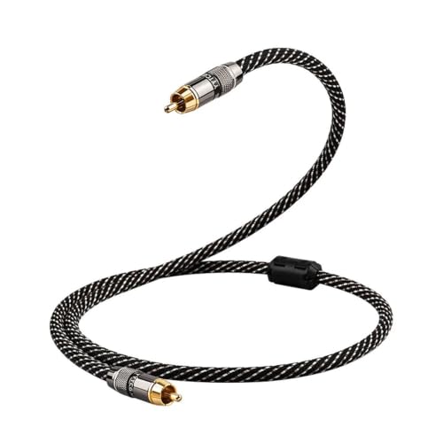 HiFi RCA Coaxial Audio Cable Hi-End RCA to RCA Male SPDlF Digital Coaxial Cable for DVD Projector TV Speaker Amplifier(2m) - size: 2m