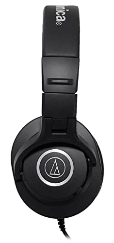 Audio-Technica ATH-M40x Closed-Back Dynamic Studio Monitor Headphones ATHM40x Bundle with Rockville RockShield 1 Studio Microphone Isolation Shield w/Sound Dampening Foam