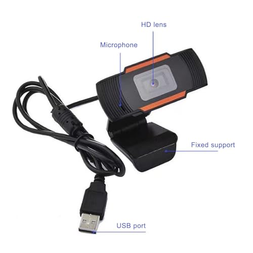 480P HD Webcam for PC with Microphone, Web Camera for Desktop/Laptop/Monitor/Mac, Autofocus USB Computer Camera for Zoom/Skype/Teams/Video Calling/Meeting/Streaming