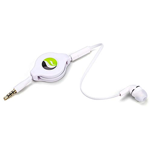 Retractable Mono Earphone for Galaxy A03s A13 A14 A23 5G Phones - Headphone 3.5mm w Mic Headset Handsfree Earbud M3X Compatible with Samsung Galaxy A03s/A13/A14/A23 5G