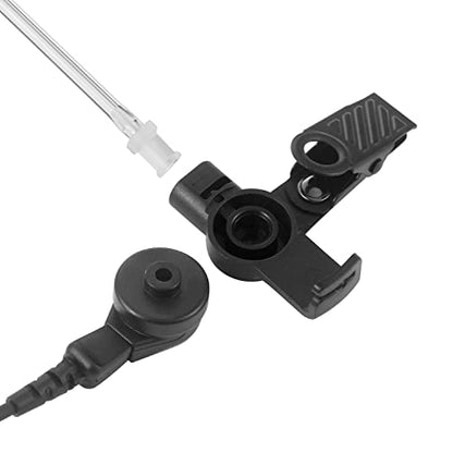 Earpiece with mic PTT Compatible for Motorola Walkie Talkie Radio cls1110 cls1410 bpr40 cp100 cp185 cp200 cp200d rdm2070d with One Pair Medium Earmolds, Covert Acoustic Tube Headset, 2 Pack
