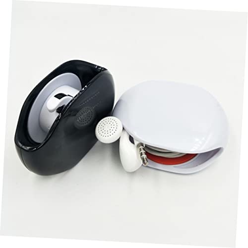 Tofficu Automatic Roll Earphone Cable Winder Organizer Box for Headphones Compact Retractable Design for Travel Home Office Black