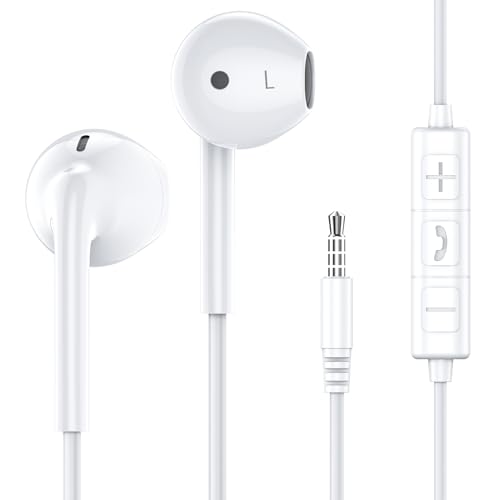 Wired Earbuds with Microphone,Wired Earphones in Ear Headphones HiFi Stereo | 3.5mm Jack in Ear Headphones with Microphone iPhone/Samsung/Android/MP3/MP4/Computer/Laptop,for school,office,gaming,travel - color: White, size: 1 pack