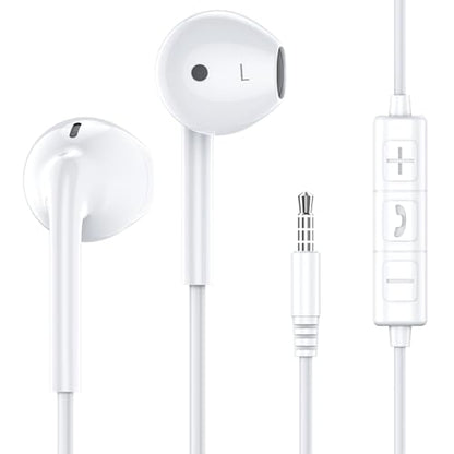 Wired Earbuds with Microphone,Wired Earphones in Ear Headphones HiFi Stereo | 3.5mm Jack in Ear Headphones with Microphone iPhone/Samsung/Android/MP3/MP4/Computer/Laptop,for school,office,gaming,travel - color: White, size: 1 pack