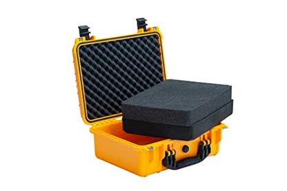 MEIJIA All Weather IP67 Waterproof Hard Camera Case,Hard Protective Case,Hard Case with Customizable Foam,Fit Use of Drones,Camera,Equipments,Pistols(Yellow,15.98x12.99x6.85inches) - color: Yellow, size: 15.98x12.99x6.85inches