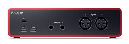 Audiosavings Bundle: Focusrite Scarlett 2i2 4th Gen Studio Recording USB Audio Interface+Software Bundle with Rockville RCM SR Studio/Recording Condenser Microphone+PRO-M50 SR Headphone (3 Items)