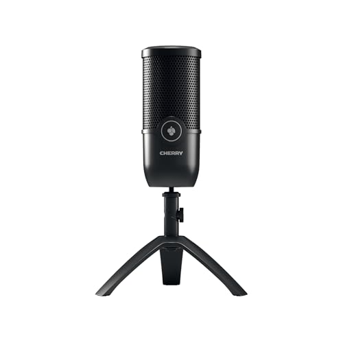Cherry UM 3.0, USB Microphone for Podcasting, Streaming and Home Office Use, Cardioid Polar Pattern, Headphone Jack, Compatible with PC/Mac/PS4/PS5, Black - color: UM 3.0 Black