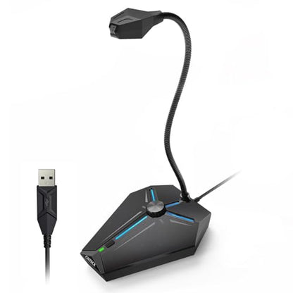 CMTECK USB Computer Microphone, Plug & Play, RGB Light for PC, Laptop | One-touch mute with LED indicator, noise-cancelling, 360° adjustable extra-long gooseneck desktop Mic. Works with Windows/Mac - color: with volume control
