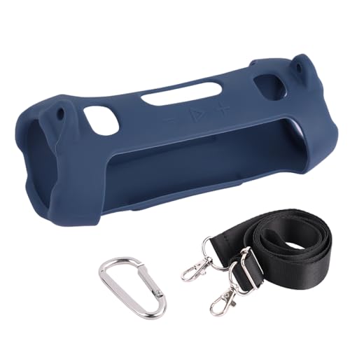 Silicone Protective Case for JBL Charge 6, Soft Skin Cover Sleeve Charge6 Speaker Protector Travel Easy Carrying Case Shell with Adjustable Shoulder Strap and Carabiner (Dark Blue) - color: Dark Blue