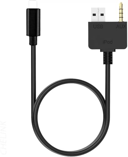 Aux Charing Media Interface USB 3.5mm Audio Jack Music Adapter Compatible for iP 14 Pro Max 13 12 11 Xs Xs Max XR for Hyundai KIA, 39“