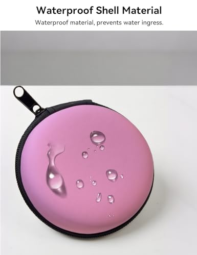 Earphone Case MAS CARNEY Headphone Earbud Hard Protective Carrying Case Bag - color: Pink, style: Round
