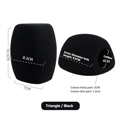 Custom Fuzzy Microphone Windscreen, Plush Foam Mic Cover with Logo or Text, Triple-Side Printable, Wind Noise Reduction, Fits Most Handheld Microphones (Black) - color: Black