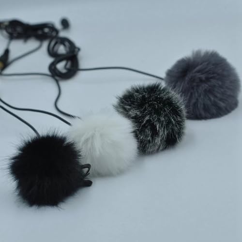 Lapel Mic Windscreen, Portable Audio Furry Wind Muff Outdoor Microphones Comfortable Soft Lavalier(Black&White) - color: Black&White
