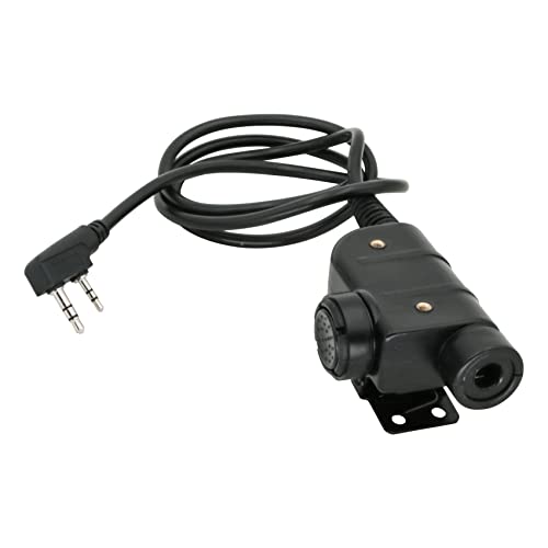 Tactical U94 PTT 2Pin, Push to Talk for UV-5R Series | Civilian Connector for COMTA Headset,Clothing Clip Design,Lightweight Cable - style: SY