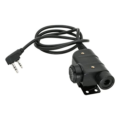 Tactical U94 PTT 2Pin, Push to Talk for UV-5R Series | Civilian Connector for COMTA Headset,Clothing Clip Design,Lightweight Cable - style: SY