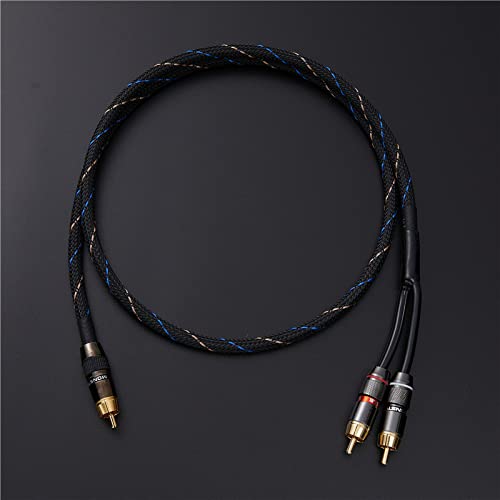Audiophile RCA to 2RCA Subwoofer Cable,1 RCA Male to 2 RCA Male Audio Cable RCA Y-Adapter,Oxygen-Free Copper,Nylon Braided Jacket (1M(3.3FT)) - size: 1M(3.3FT)