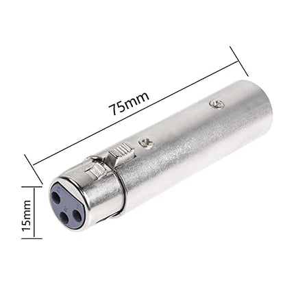 XLR Male to Female Adapter,3 Pin XLR Audio Microphone Cable Extension Adapter Connector（2-Pack）